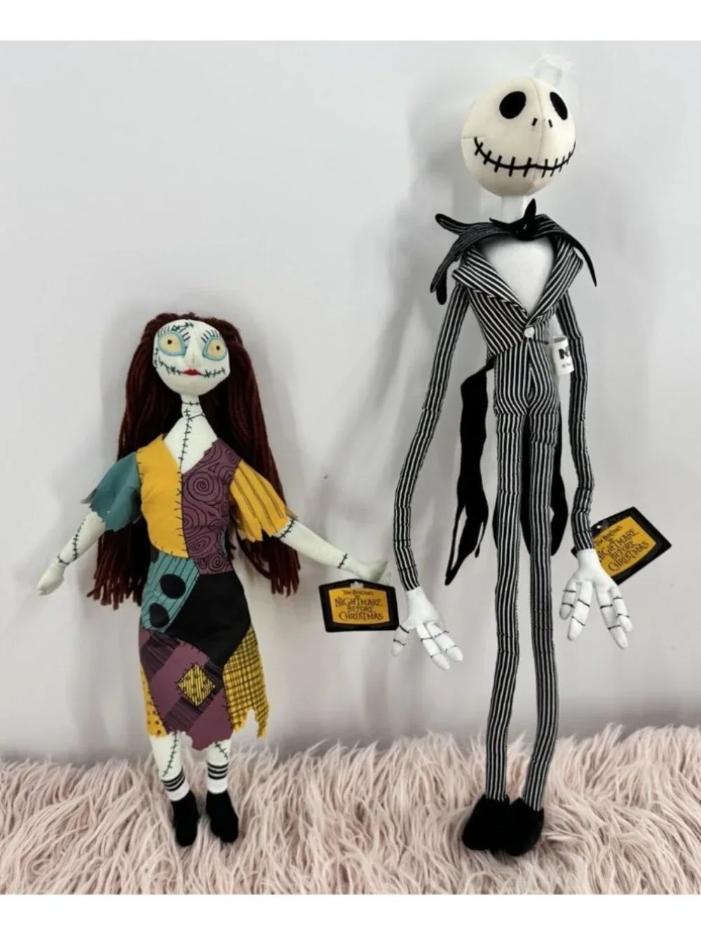 RARE 2004 NECA Jack Skellington and Sally Plush dolls Nightmare Before Christmas